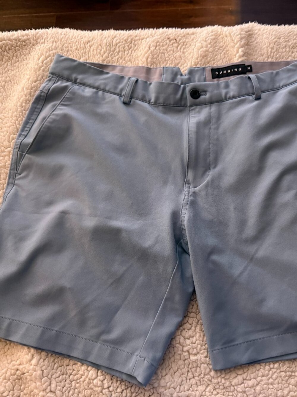 Dunning Golf Shorts — Powder Blue — Size 36